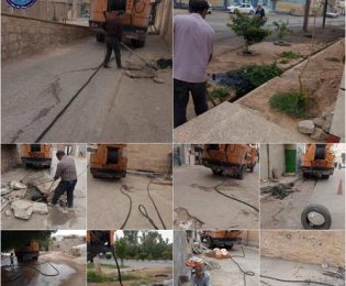 پیشگیری از آبگرفتگی در مسجدسلیمان با لایروبی ۱۴ نقطه حساس شهر توسط آبفا