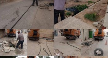 پیشگیری از آبگرفتگی در مسجدسلیمان با لایروبی ۱۴ نقطه حساس شهر توسط آبفا